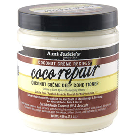 Aunt Jackie's jar front label showing product name and benefits