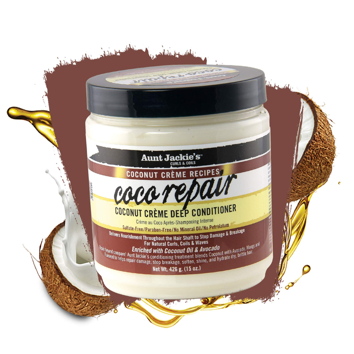 Aunt Jackie's open jar revealing thick cream texture for deep conditioning