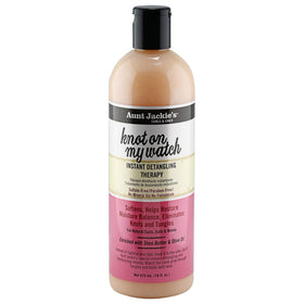 Aunt Jackie's front label on 16 oz bottle showing product name and benefits