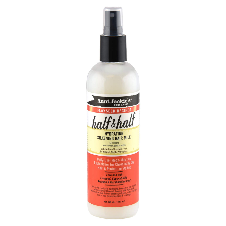Aunt Jackie's front bottle view showing product label and moisturizing benefits