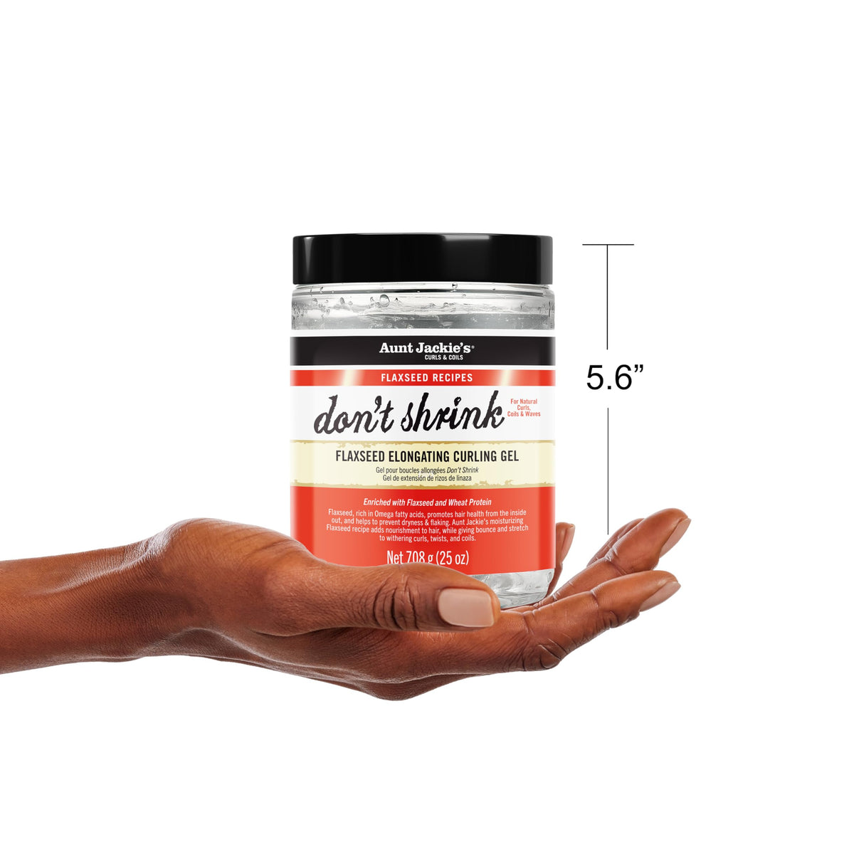 Aunt Jackie's ingredient label listing flaxseed, shea butter, wheat protein