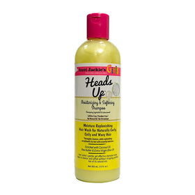Aunt Jackie's kids shampoo front packaging showing 12 oz bottle and benefits