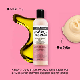 Aunt Jackie's product texture pouring from bottle demonstrating smooth slip for detangling