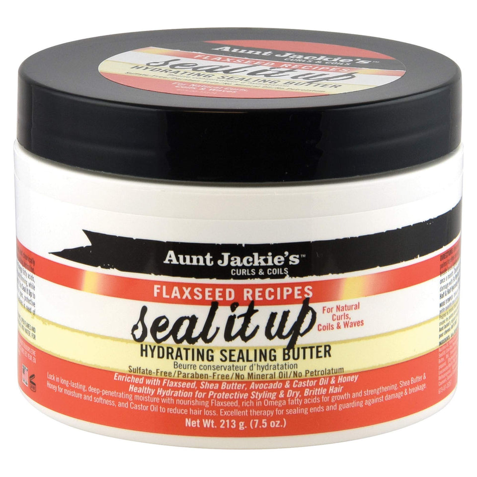 Aunt Jackie's front jar view showing product label and 7.5 oz size for clear identification and benefits
