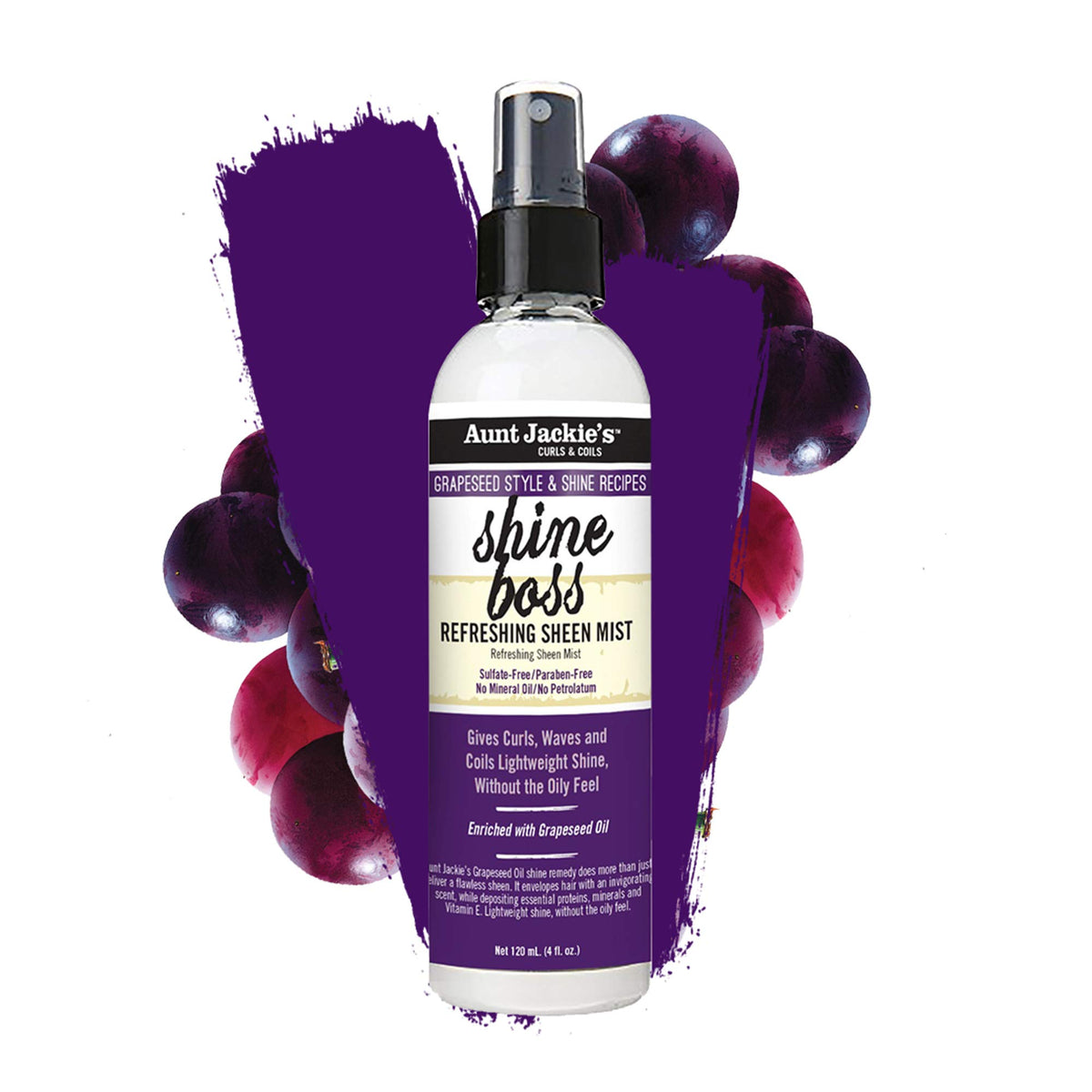Aunt Jackie's mist spraying on curly hair to refresh shine and tame flyaways