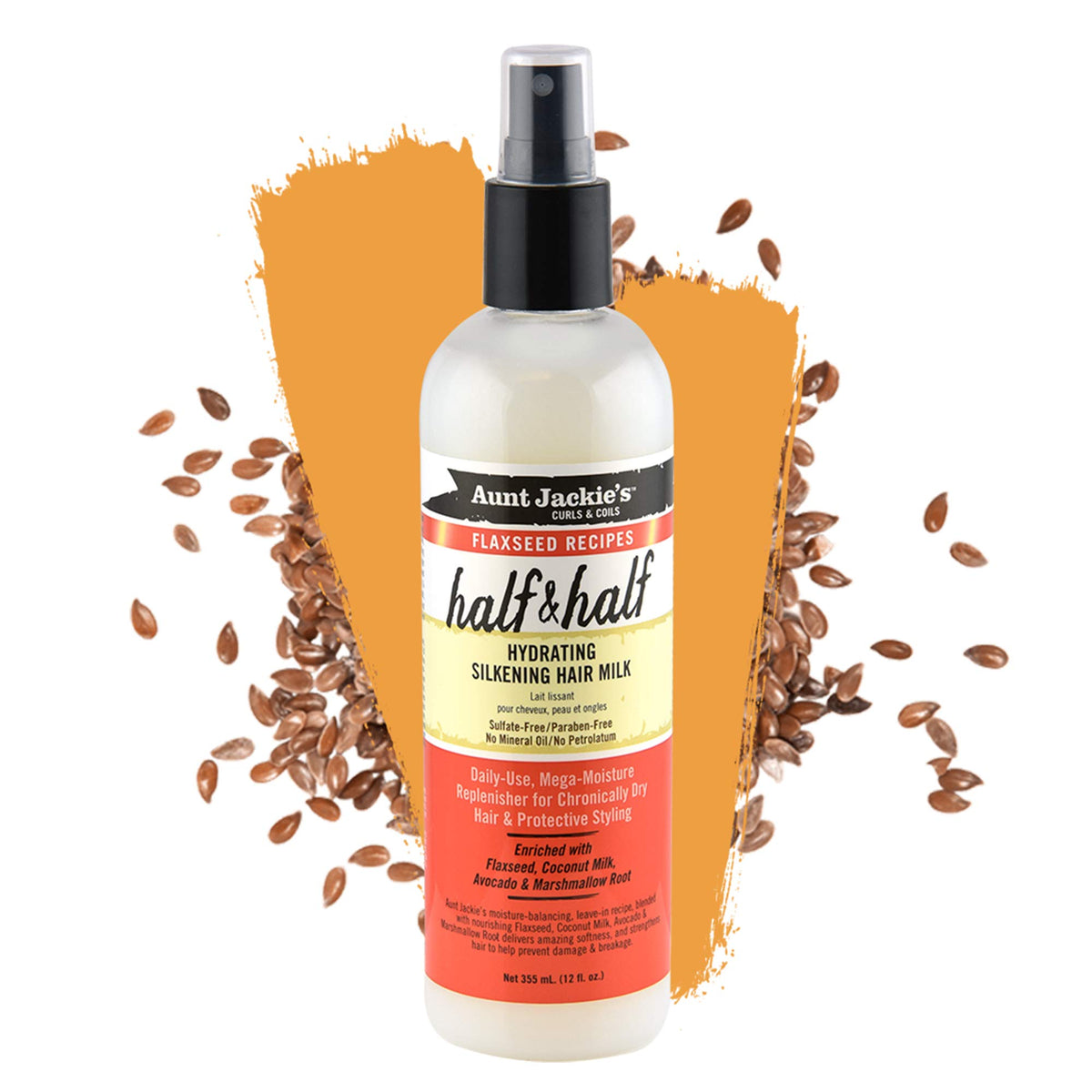 Aunt Jackie's spray nozzle close-up highlighting easy mist application benefit