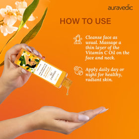Auravedic 100ml bottle next to hand showing real size and scale