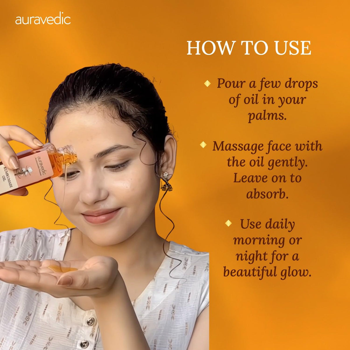 Auravedic bottle on bedside table illustrating overnight nourishment benefit