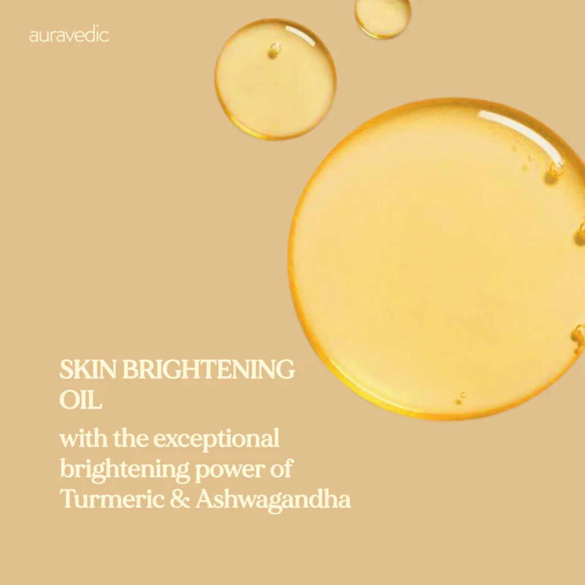 Auravedic open bottle with dropper showing golden oil texture for quick absorption