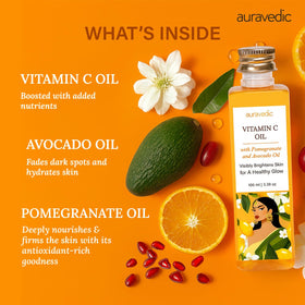 Auravedic rosehip and avocado ingredient bottles emphasizing natural oils