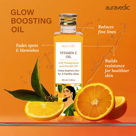 Auravedic oil texture in palm illustrating lightweight, non-greasy feel