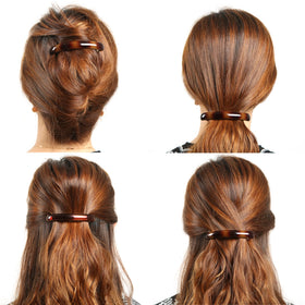 AURORA PIN clip holding an elegant updo demonstrates reliable grip for thick hair