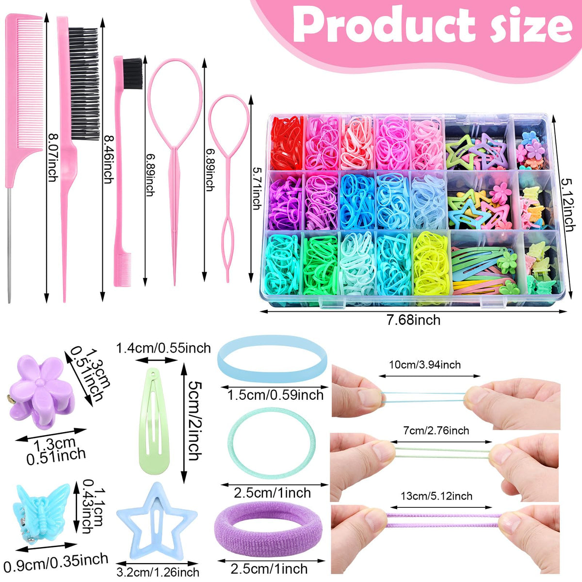 auroray elastic bands color array arranged by hue for fast matching