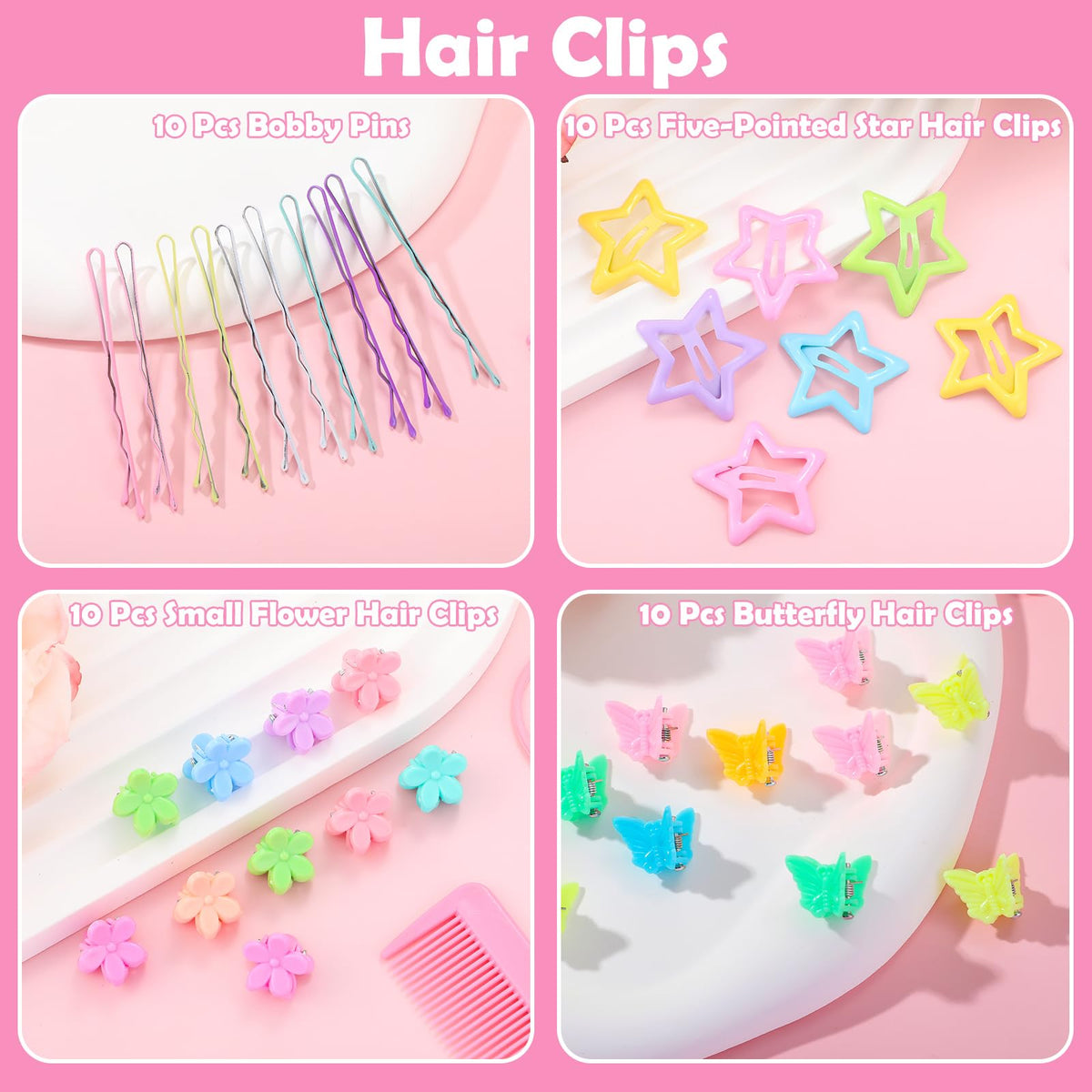 auroray hair clips variety highlighting cute designs and easy fastening