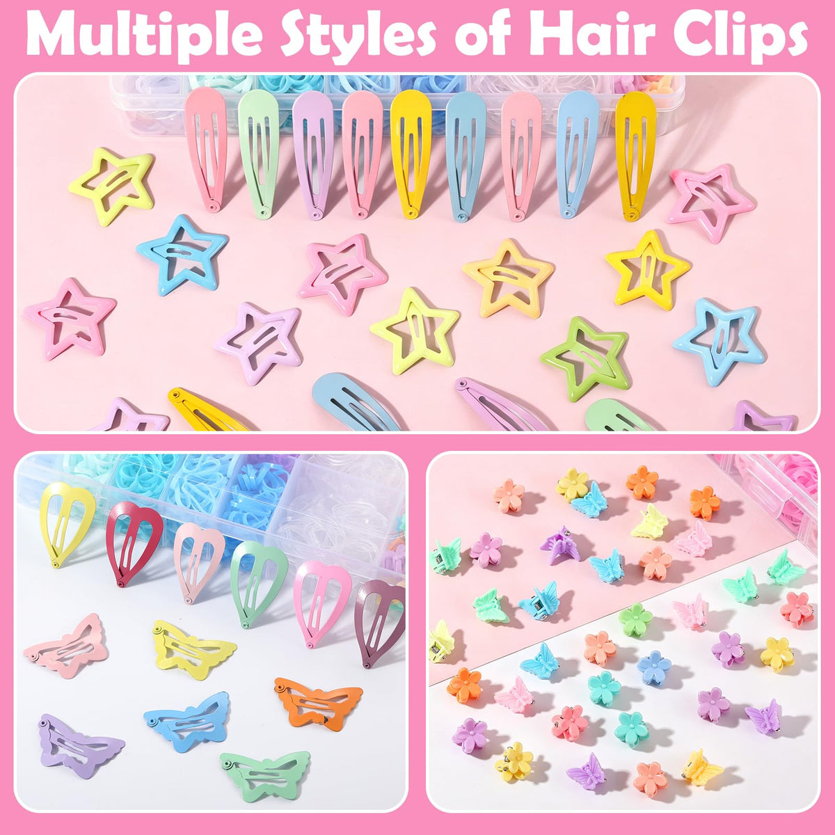auroray hair clips variety assorted shapes and colors add playful accents