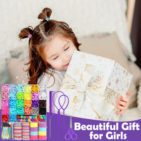 auroray kid wearing ponytail with accessories in use showing lasting hold and cute style benefit