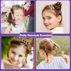 auroray styled ponytail on child showcasing clips and ties adding flair
