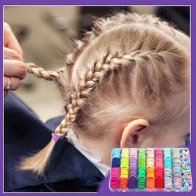 auroray toddler with braided ponytail using kit for neat styles
