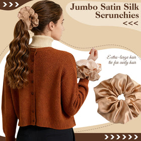 auroray scrunchie holding a full ponytail demonstrating firm grip for thick hair