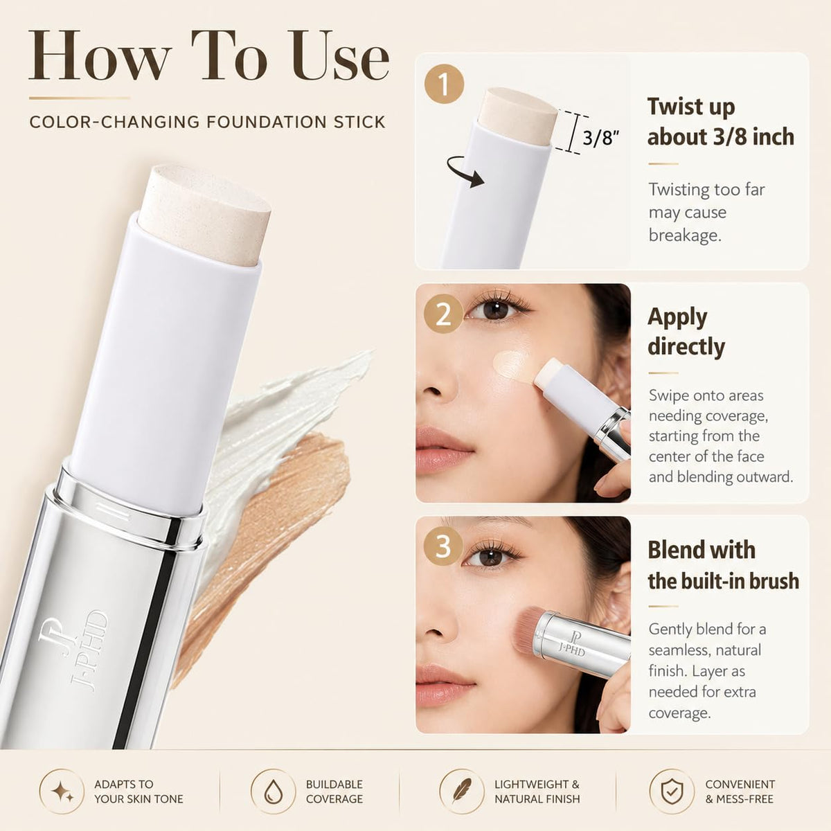 Aurovida swatch on hand demonstrating even blend and natural coverage benefit