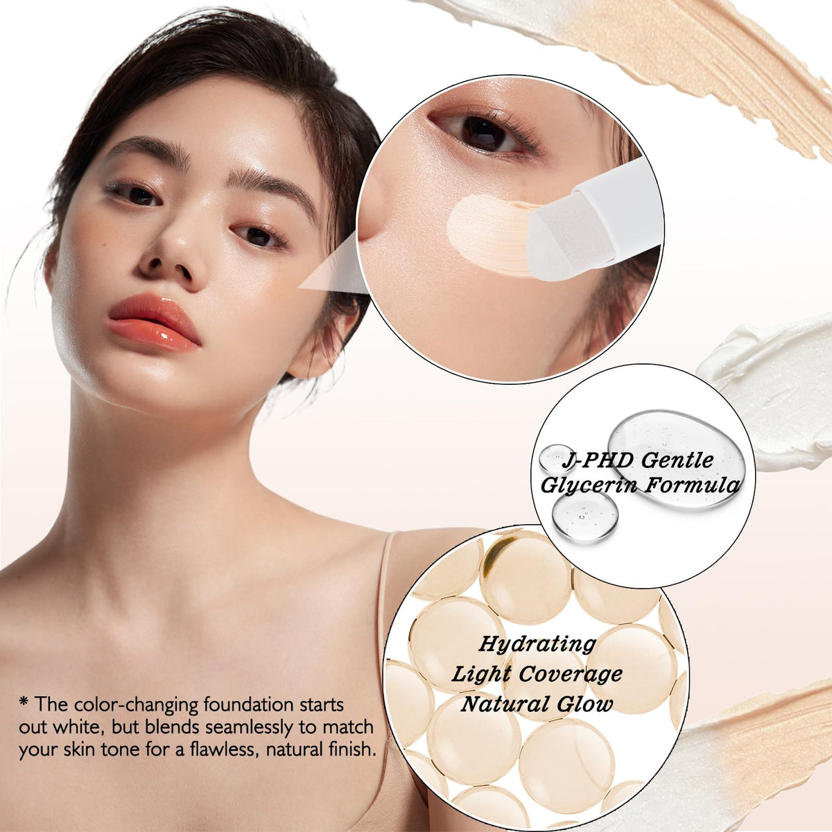 Aurovida dual-ended design with detachable brush, quick seamless blending benefit