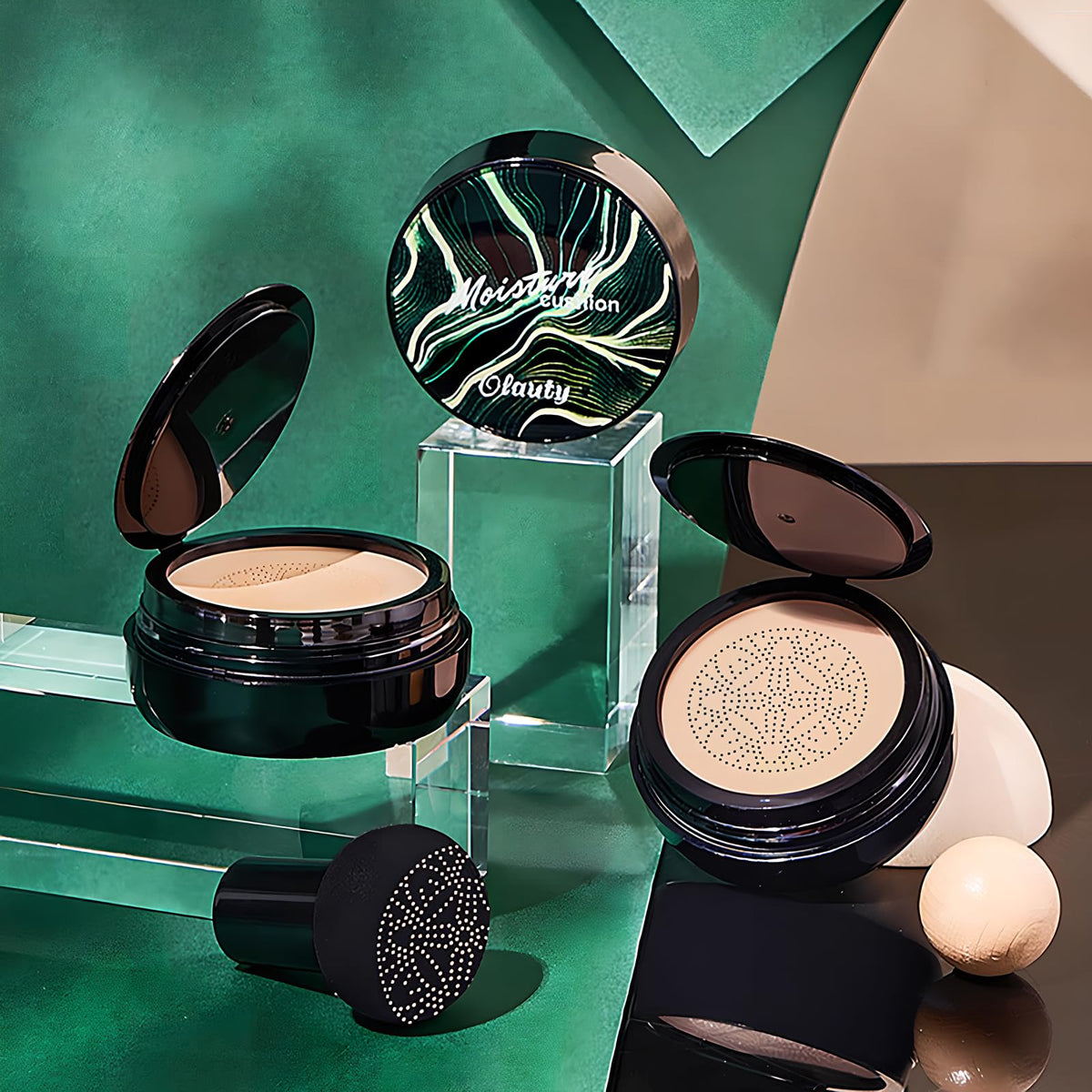 aurovida ingredient flatlay with almond and aloe showing nourishing benefit