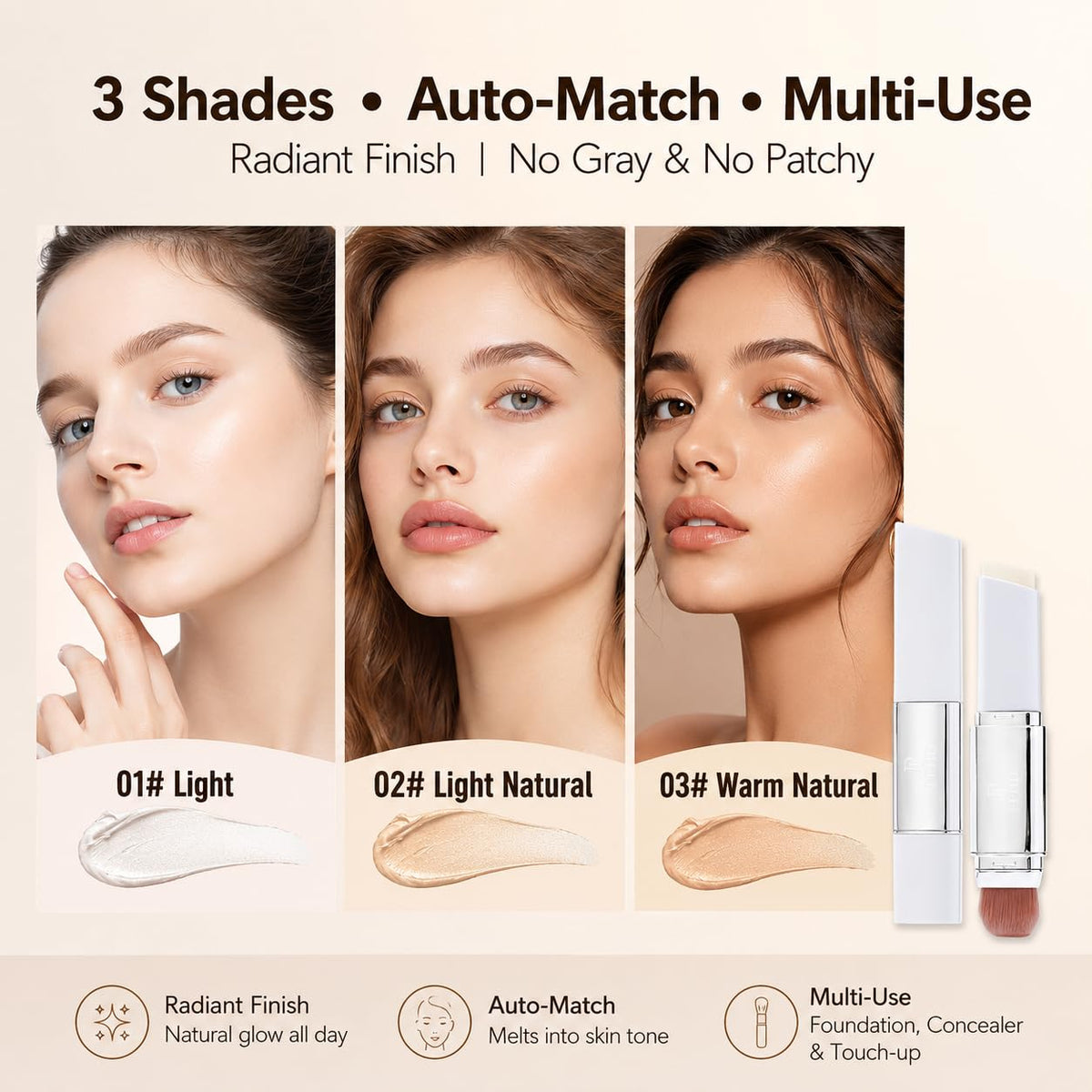 Aurovida creamy texture close-up showing color-changing transformation on skin