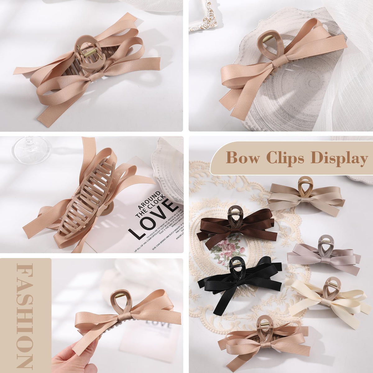 Auseibeely bridesmaids wearing matching bow clips offering coordinated event style