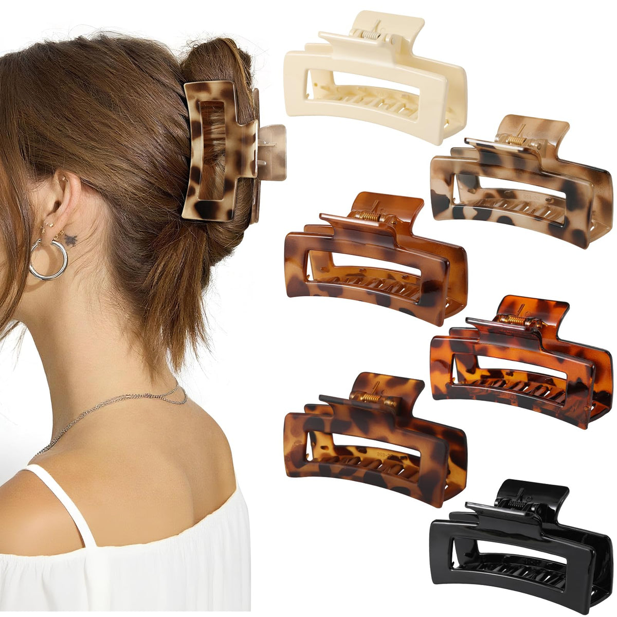 Auseibeely front packaging with six rectangle clips, stylish gift-ready presentation