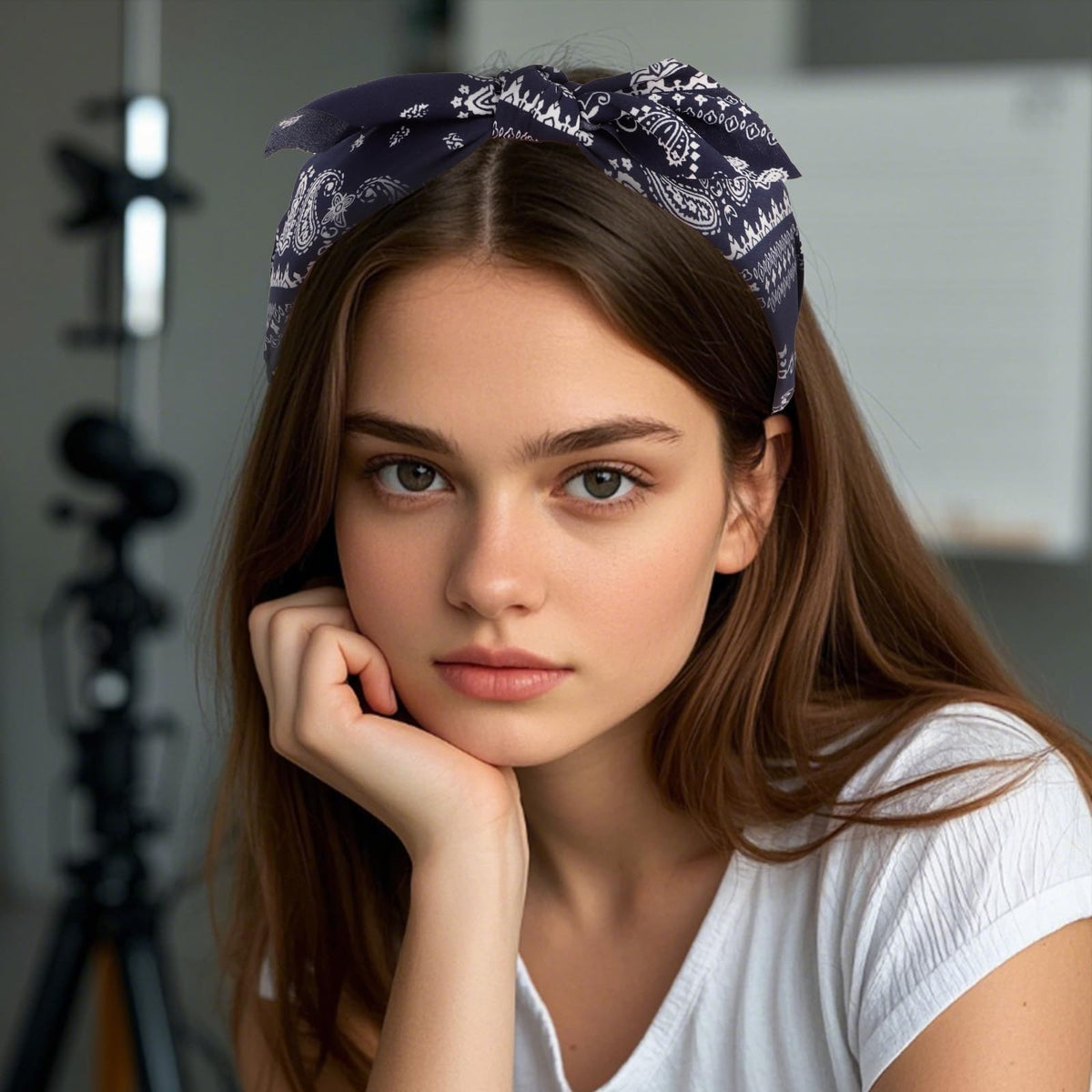 Aushamtai headband beside ruler showing measured dimensions and fit