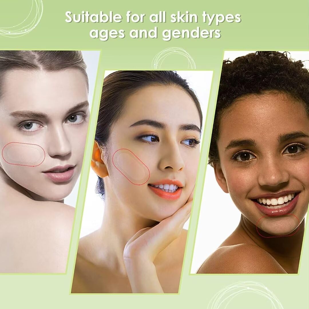 AUSLKA patch applied along jawline for discreet daytime coverage