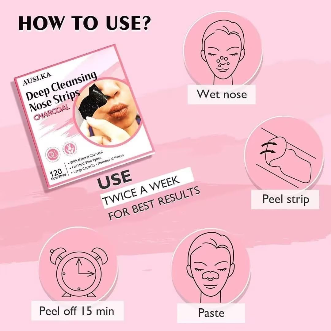 AUSLKA peeled strip with removed debris illustrating visible blackhead extraction