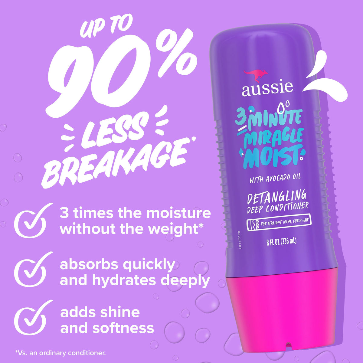 Aussie 3 Minute Miracle treatment jar top showing rich cream texture for repair
