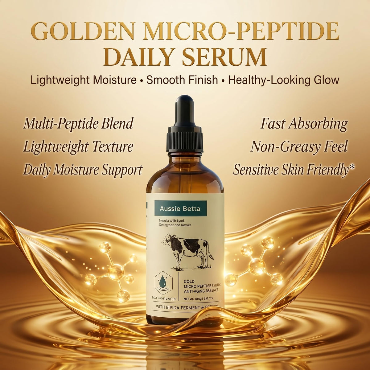 Aussie Betta Oil dropper dispensing serum for controlled dosing