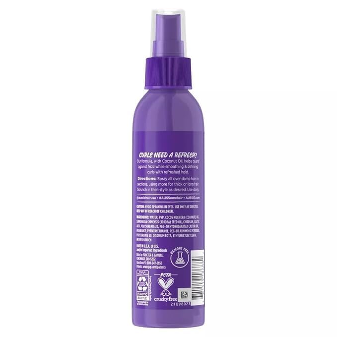 Aussie close-up of spray-gel texture highlighting lightweight conditioning