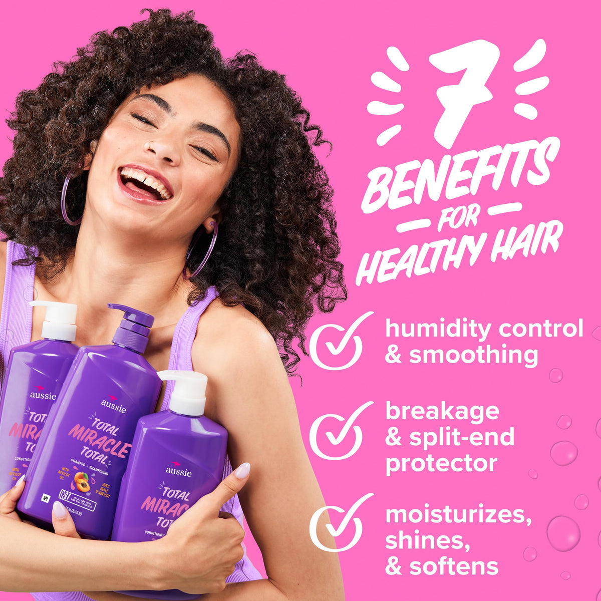 Aussie conditioner back label with ingredient focus and benefit highlights