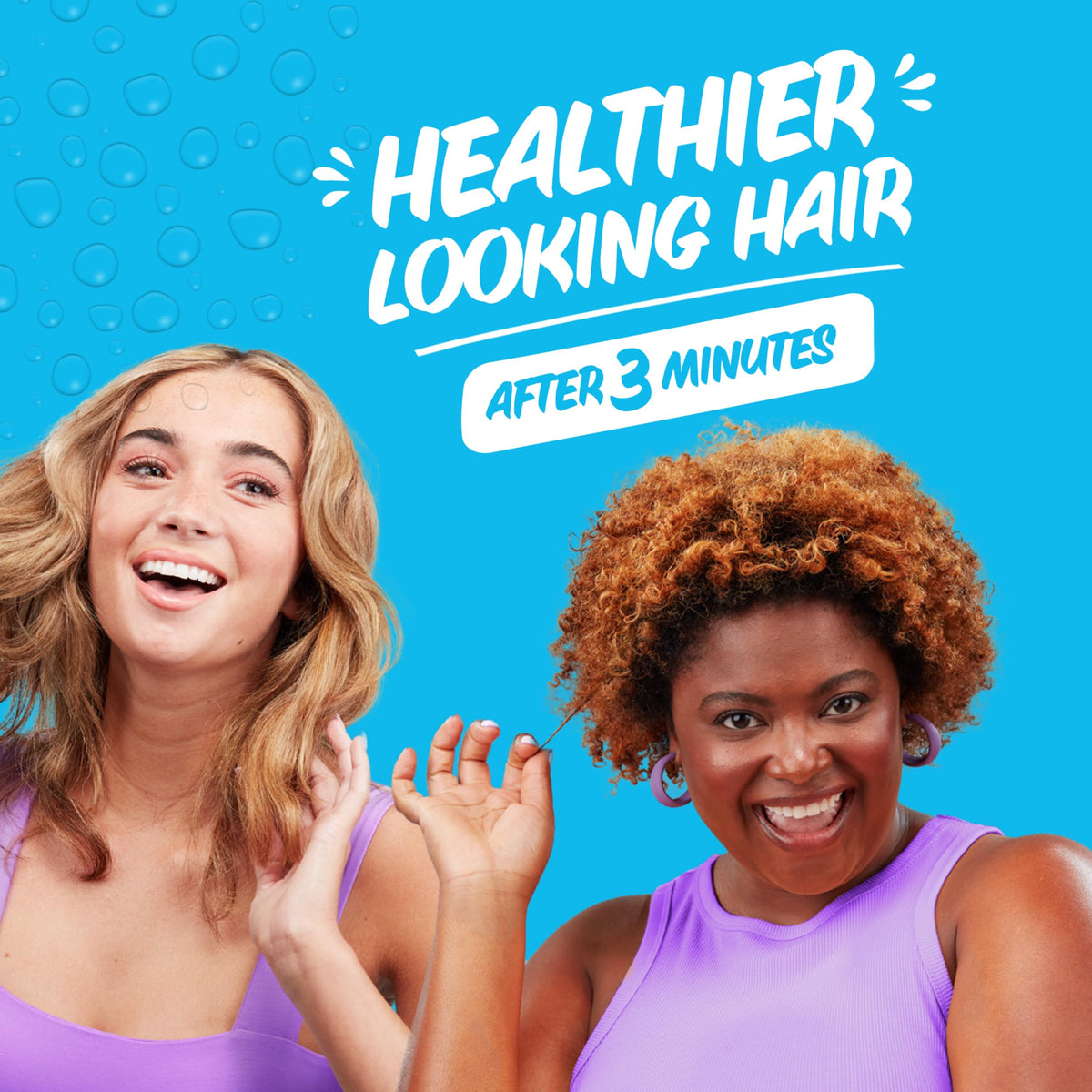 Aussie before and after hair results showing smoother, shinier strands