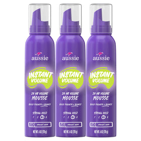 Aussie can front packaging showing product and volume benefit