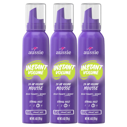 Aussie can front packaging showing product and volume benefit