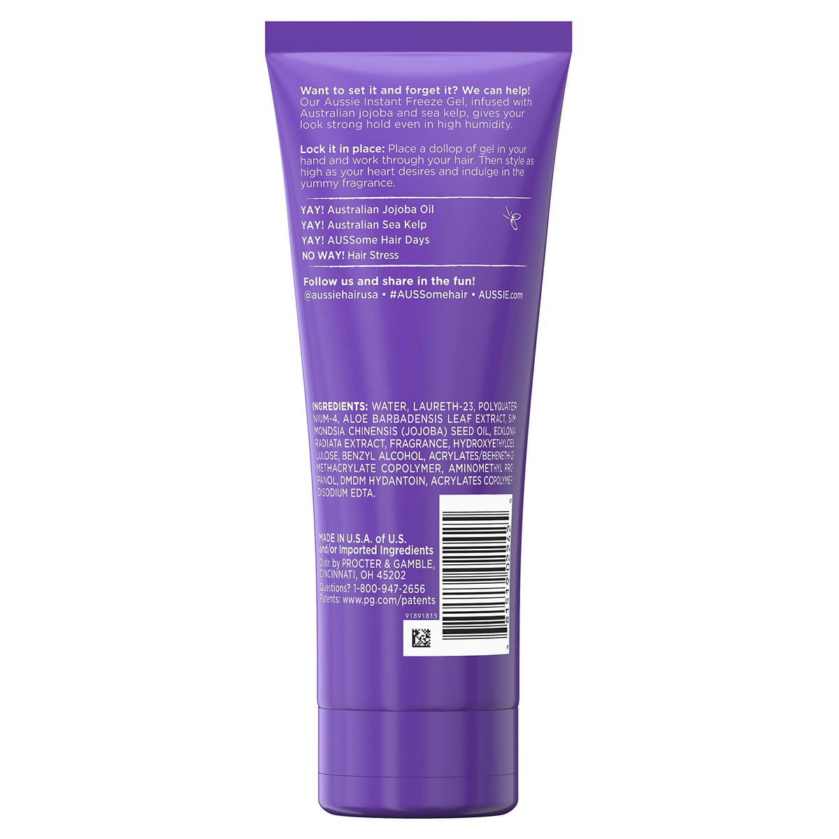 Aussie gel texture close-up highlighting smooth non-sticky finish