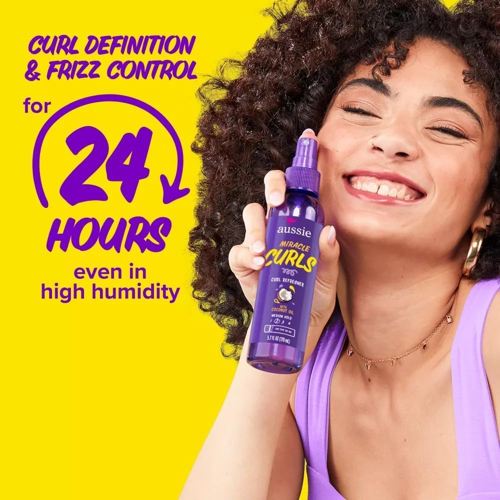 Aussie label showing coconut and jojoba oil ingredients for frizz control