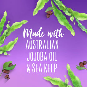 Aussie mousse on vanity with tropical props suggesting scent and freshness