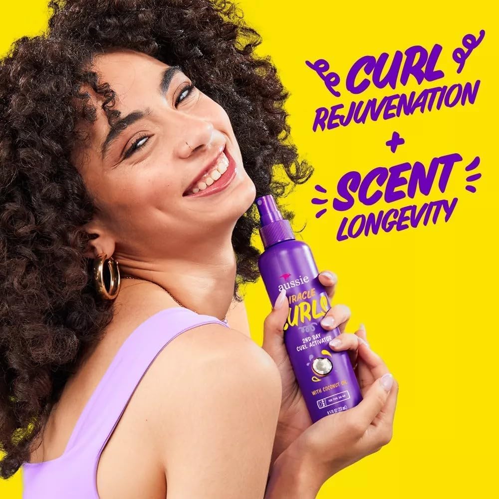 Aussie lifestyle image of curly hair outdoors demonstrating renewed bounce
