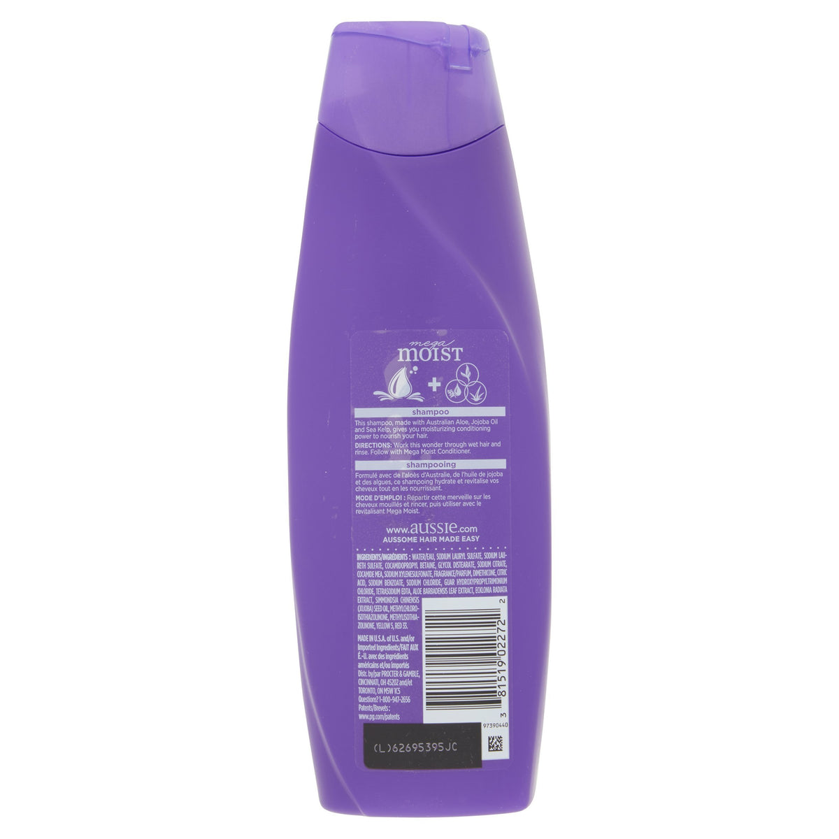 Aussie Moist shampoo creamy lather closeup demonstrating moisturizing texture