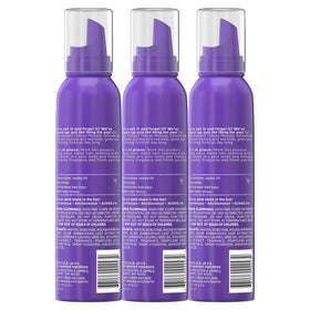 Aussie dispensed mousse foam texture highlighting lightweight hold