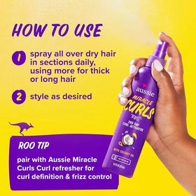 Aussie bottle held in hand to show 8.5 fl oz scale and travel-friendly size