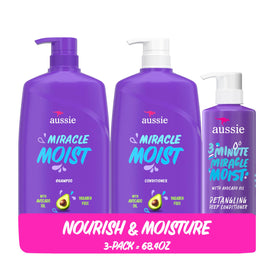 Aussie front packaging showing full three‑piece set and benefits