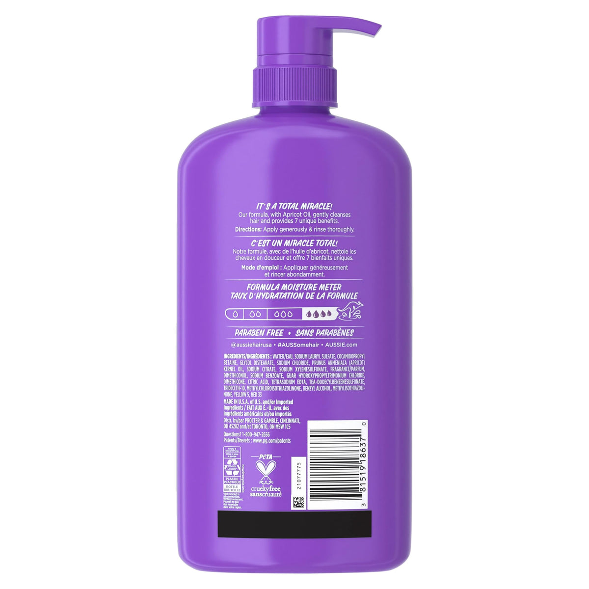 Styled hair after wash using Aussie showing smoothness and shine benefit