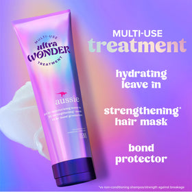 Aussie Ultra Wonder open tube texture on hand demonstrating creamy amino acid formula