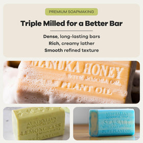 Australian Botanical goat milk ingredient photo conveying creamy feel and gentle cleansing benefit